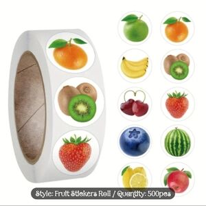 500 Pieces / 1 Roll of fruit Kids Stickers/ shipping/scrapbook/journal